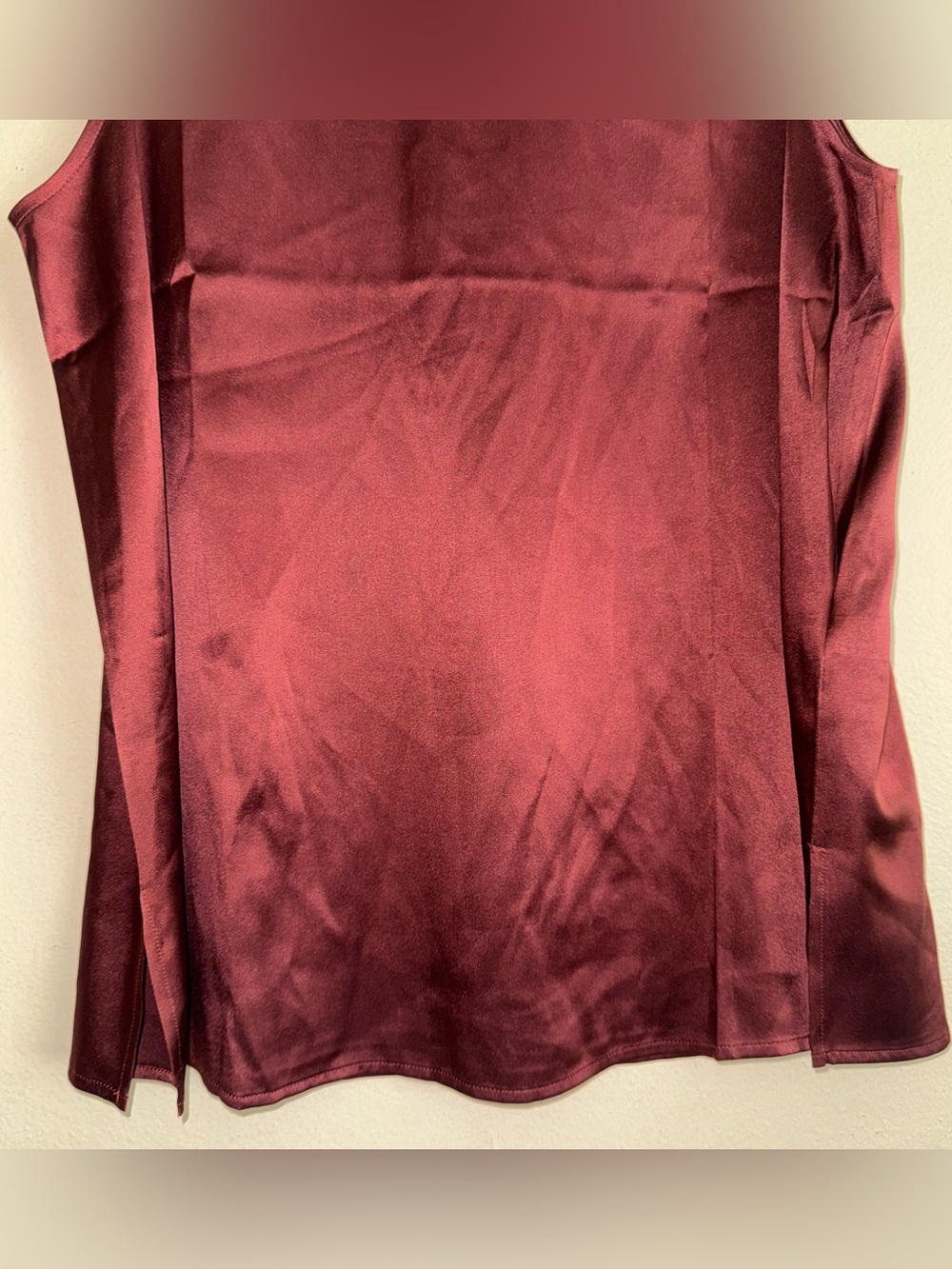 Eileen Fisher Dark Red Silk Scoop Neck Tank Top Size S - Picture 2 of 7